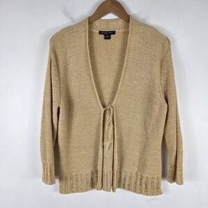 August Silk Vintage Y2K Knit Tie Front Long Sleeve Cardigan Top